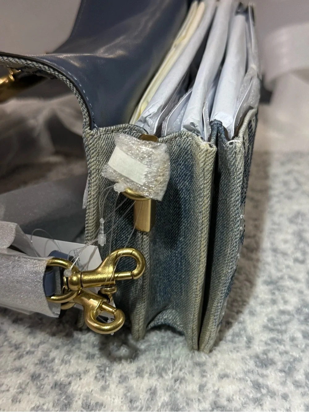 Coach Crystal Signature Denim Tabby 26 Shoulder Bag